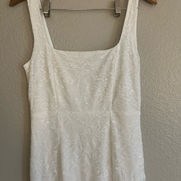NWOT Eternal Happiness White Lace Square Neck Mermaid Maxi Dress - Picture 5 of 8